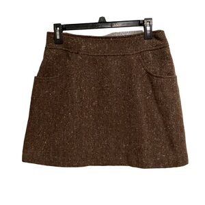 Express Compagnie Internationale‎ Vintage Wool Tweed Mini Skirt Brown